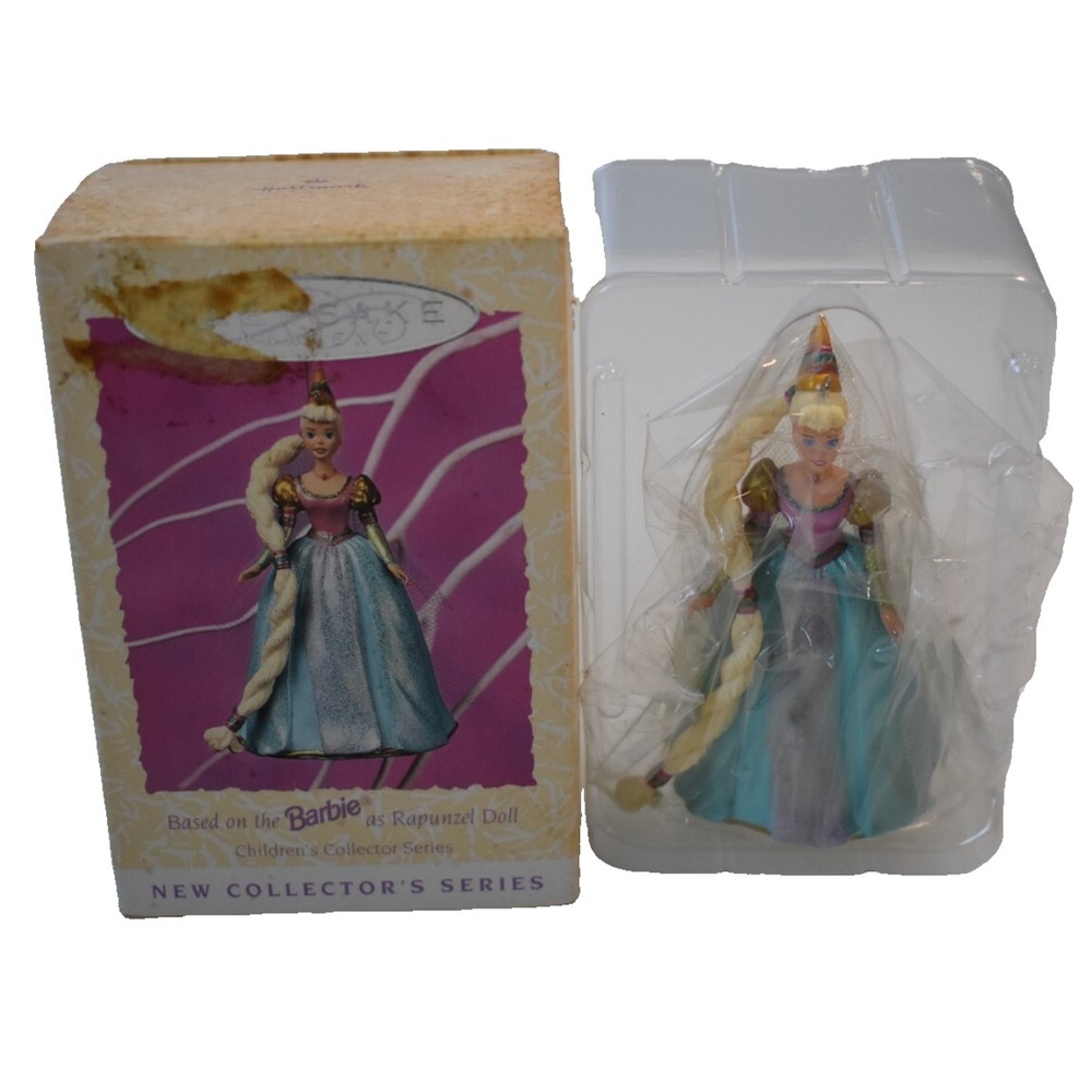 1997 Hallmark Spring Ornament Barbie as Rapunzel Doll #1 Series Mattel QEO8635